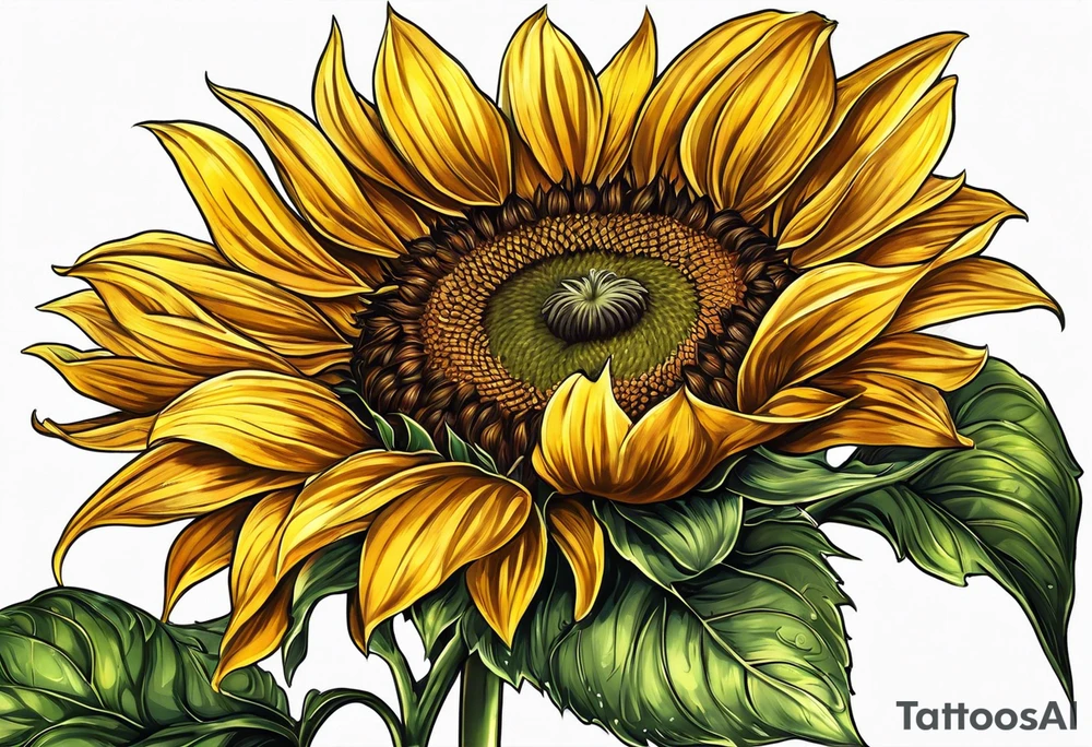 Sunflower for a male tattoo tattoo idea