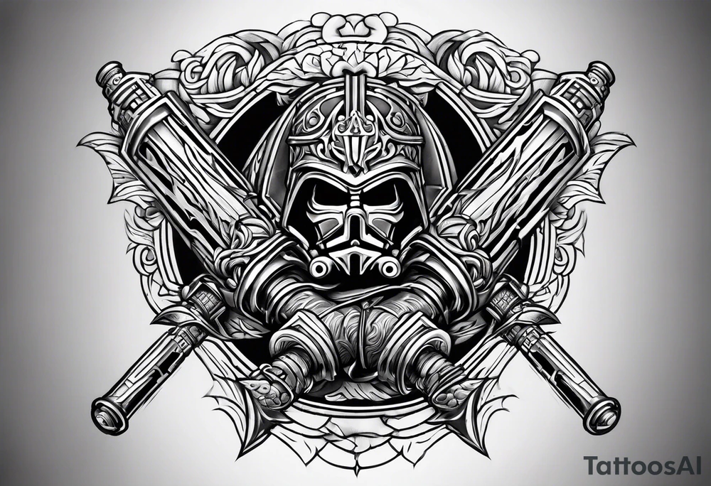 Two lightsaber hilts crossed tattoo idea