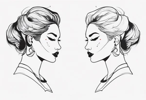 2 faced personality tattoo idea