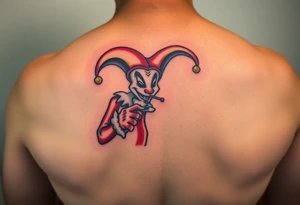 jester smoking and drinking tattoo idea