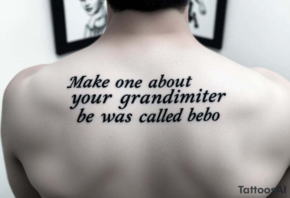 Make one about my grandmother she was called bebo tattoo idea