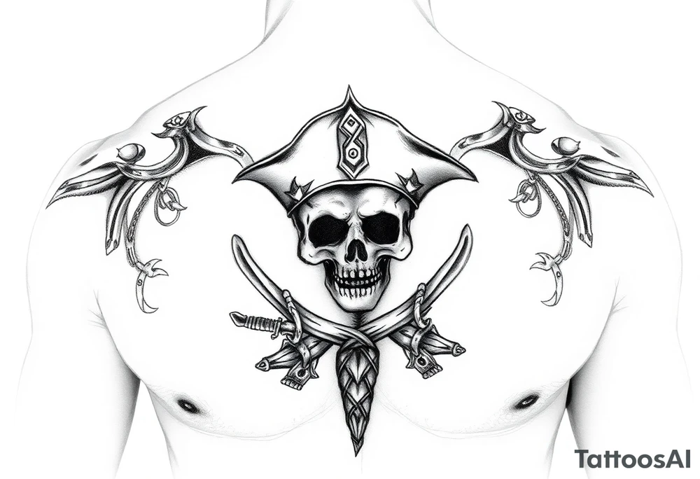 Pirate chest piece tattoo idea