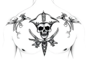 Pirate chest piece tattoo idea