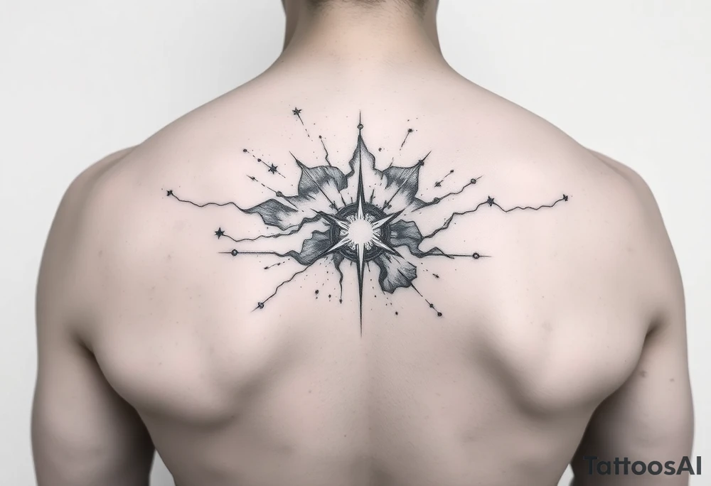 negative space tattoo inspired by the galaxy tattoo idea