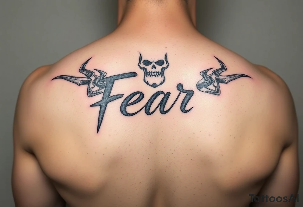 Fear god in cursive tattoo idea