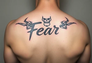 Fear god in cursive tattoo idea