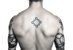 full arm sleeve with autism puzzle pieces tattoo idea