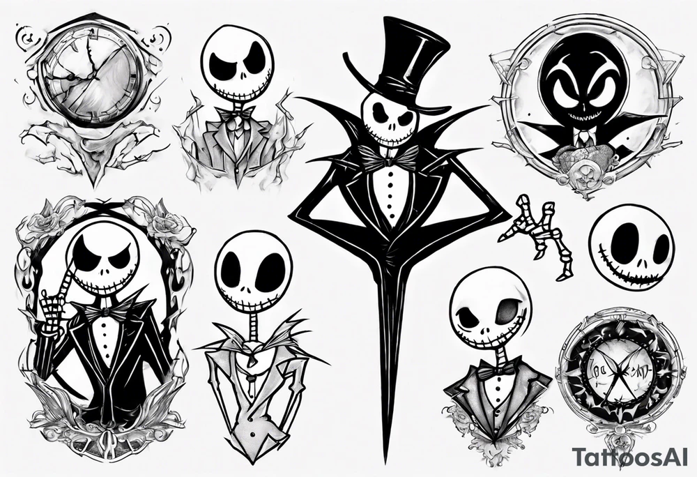jack skellington and zero tattoo idea