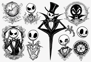 jack skellington and zero tattoo idea
