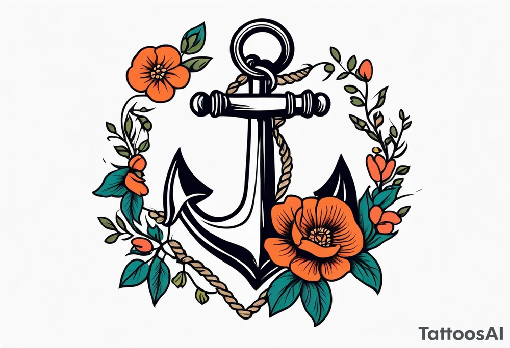 anchor

vintage tattoo style old school traditional bold color simple with flowers surrounded tattoo idea
