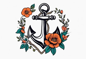 anchor

vintage tattoo style old school traditional bold color simple with flowers surrounded tattoo idea