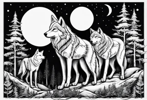Moon
Wolves
Forest tattoo idea