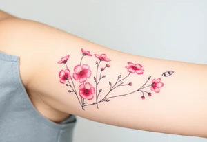 Pink wildflowers tattoo idea