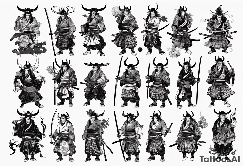 Samurai demon tattoo idea