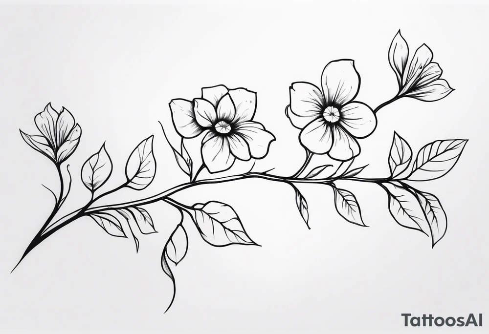 A long branch with flowers tattoo idea