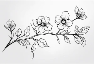 A long branch with flowers tattoo idea