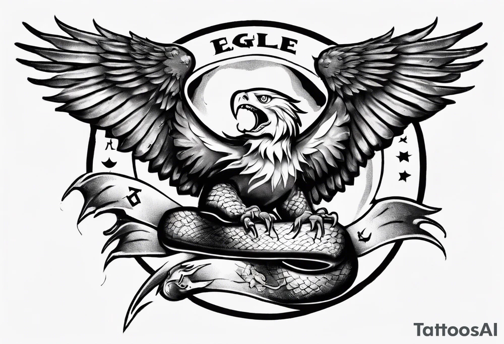 The snake is fighting with an eagle tattoo idea