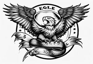 The snake is fighting with an eagle tattoo idea