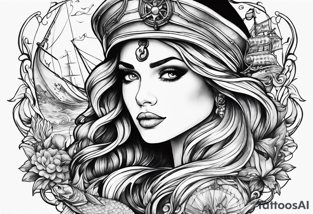 Nautical, mermaid, pirates tattoo idea