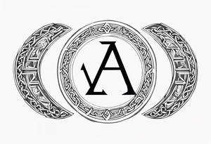 Simplistic greek letter delta inside a circle made from chain and whip elements tattoo idea