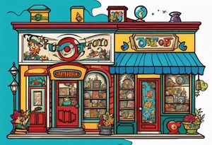 antique toy shop tattoo idea