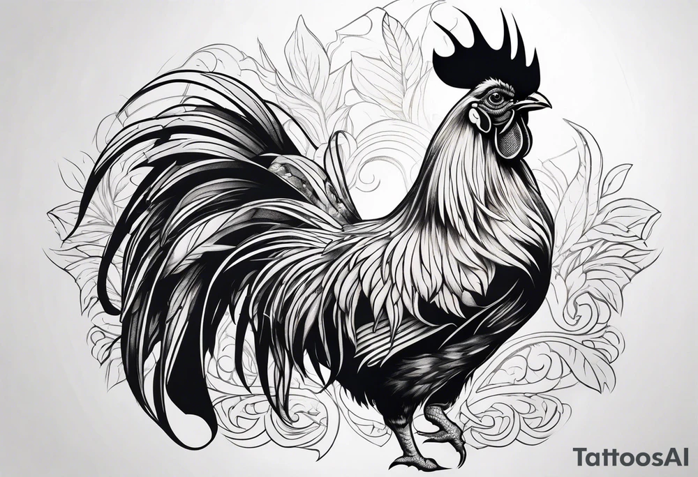 Rooster tattoo idea