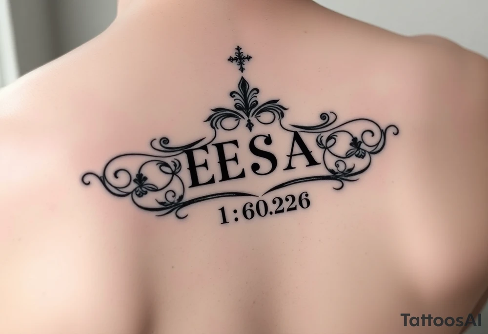 Soul mate symbol with ESA & CSA that a wedding date 1-62026 tattoo idea