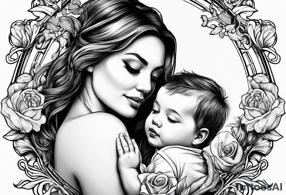 mom and child tattoo idea