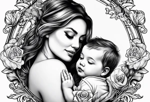 mom and child tattoo idea