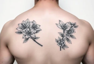 narcissus flowers and holly flowers tattoo idea