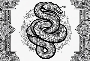 A serpent with sunlight and the phrase Si vis pacem para bellum tattoo idea