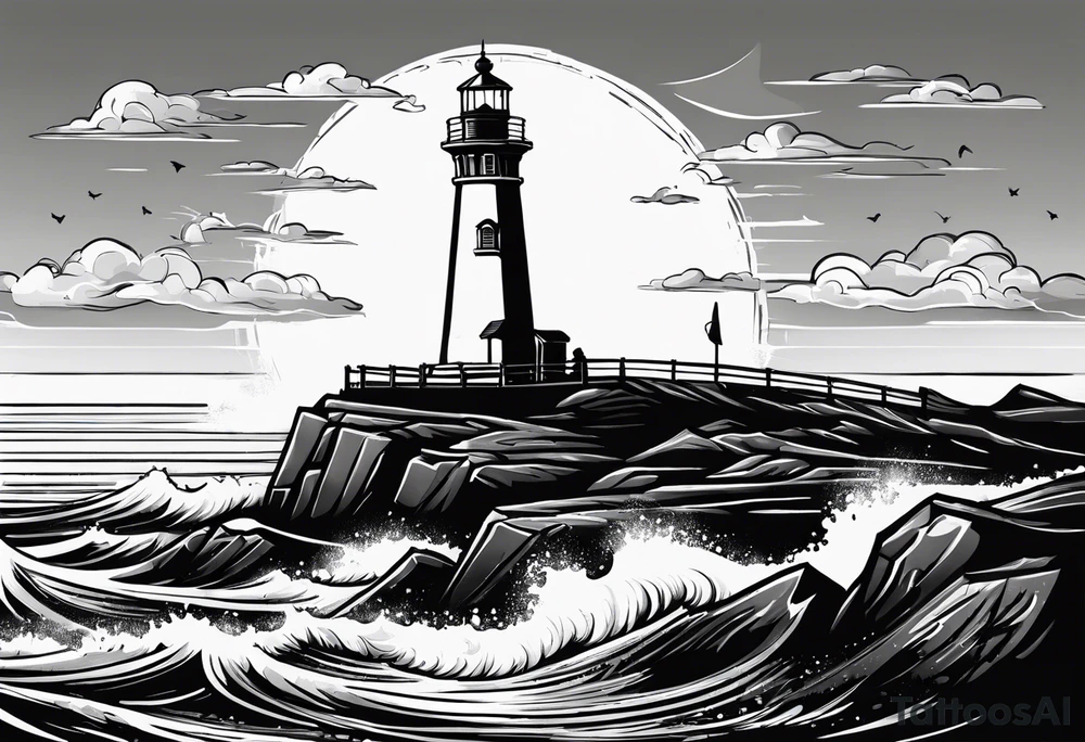 Lighthouse and anchor that says "my beacon, my anchor" tattoo idea
