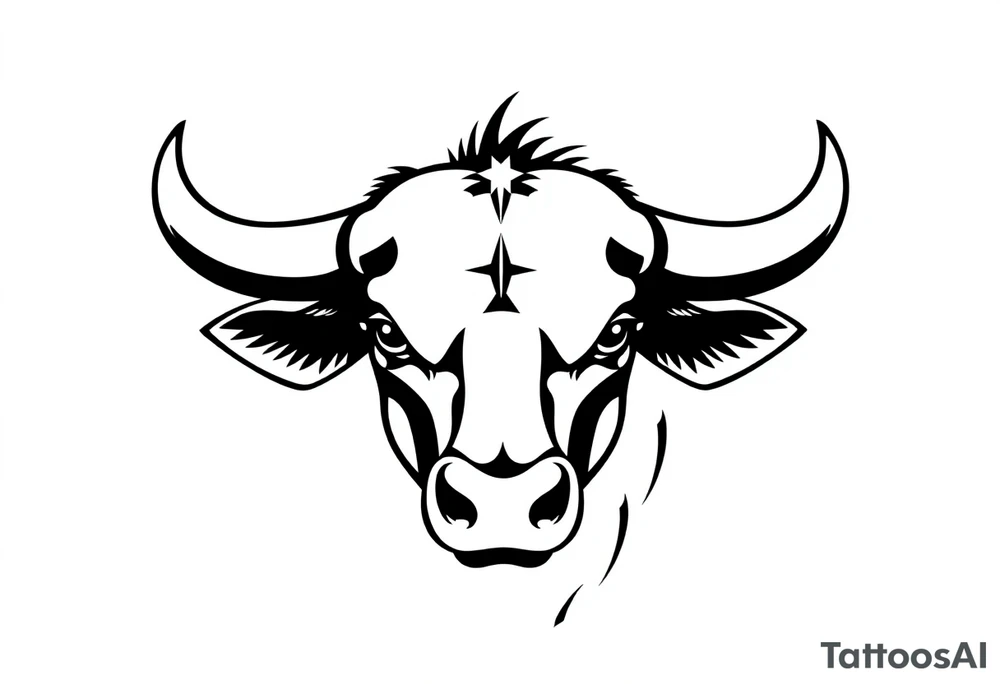 Bull with nose ring tattoo idea