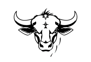 Bull with nose ring tattoo idea