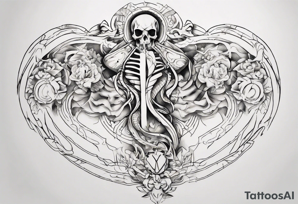 I want chest tattoo for men . Continuous Line Tattoo style .Tattoo may include some symbols from these themes : gemini , snake,compas,travel, born 1989, thailand, ukraine , listen,. Not include scull or devill tattoo idea