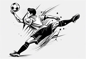 Soccer tattoo where you can see a player shooting tattoo idea