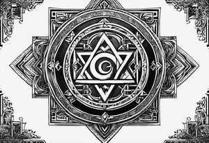 tetragrammaton representation of chosen one and a secret message written in Hebrew from God tattoo idea