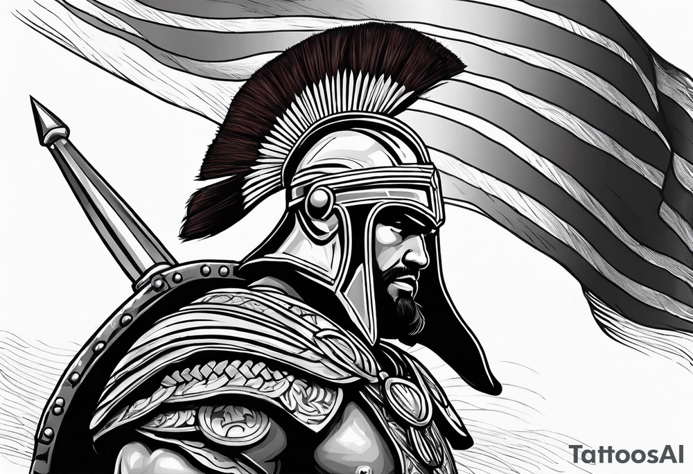 Gladiator on Arizona state flag tattoo idea