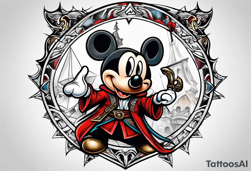 mickey mouse as assassins creed tattoo idea