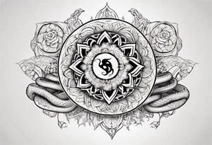 snake with mandala pattern tattoo idea