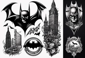 batman gotham sleeve tattoo idea