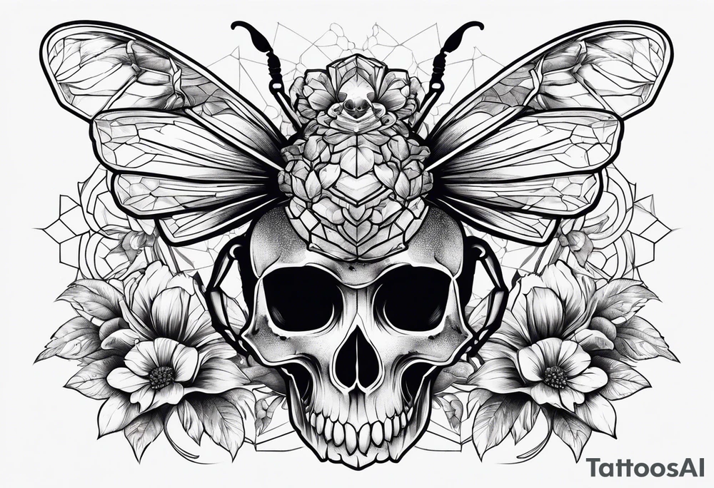 Bees, skull, tattoo idea