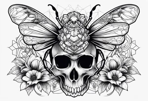 Bees, skull, tattoo idea