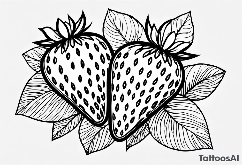 Simple Strawberry tattoo idea
