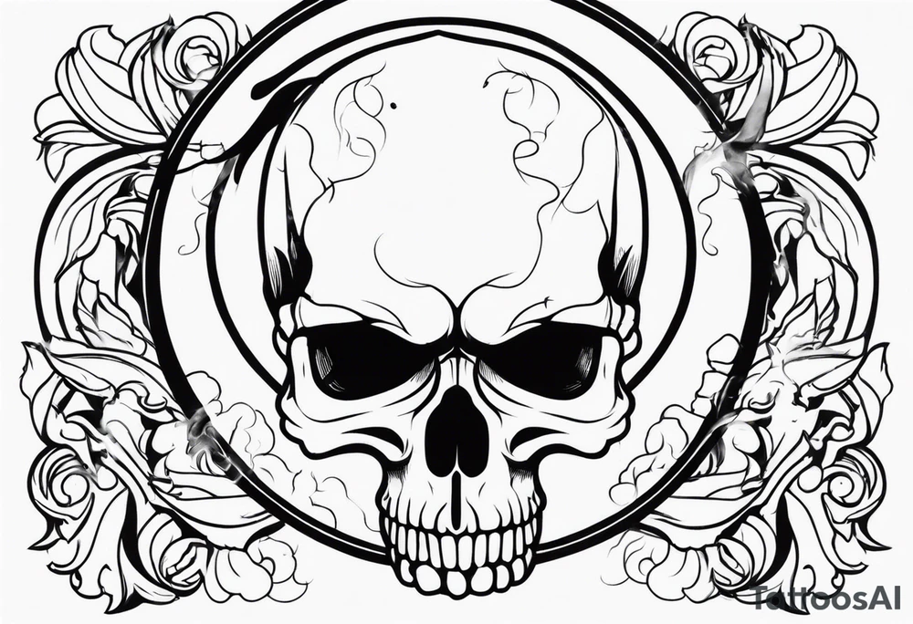 skull with smoke tattoo idea