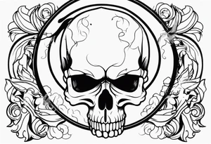 skull with smoke tattoo idea