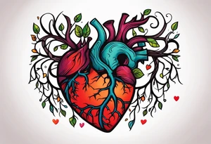 Heart with roots tattoo idea