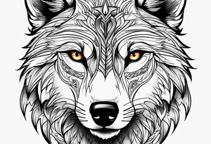 Wolf face tattoo idea