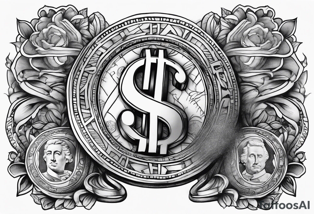 Dollar signs tattoo idea