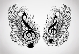 Note de musique, clef de sol, fin, simple tattoo idea